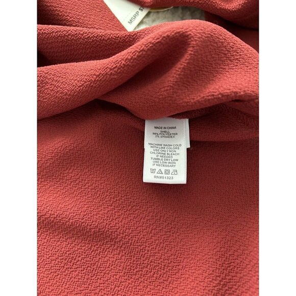 CeCe V-Neck Tie Cuff Detailed Crepe Blouse Womens Relaxed Fit Clare Red Sz XS - Picture 6 of 9